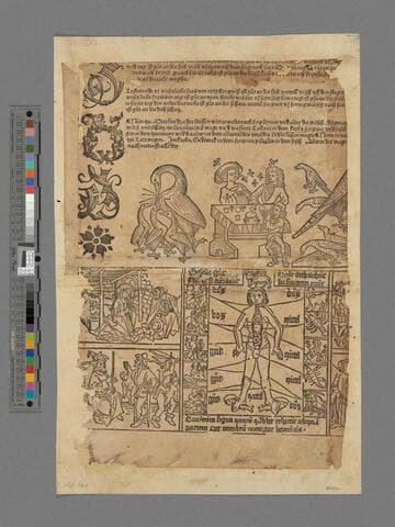 [Aderlasskalander mit biblischen und zoologischen figuren]