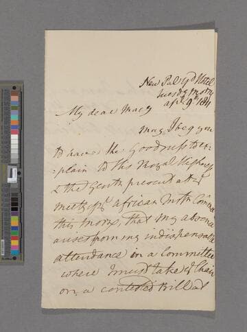 William Wilberforce. Letter to Zachary Macaulay