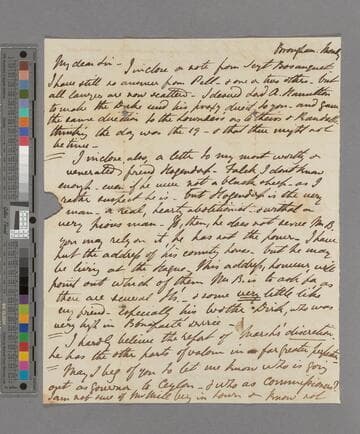 Henry Peter Brougham, 1st Baron Brougham and Vaux. Letter to Zachary Macaulay