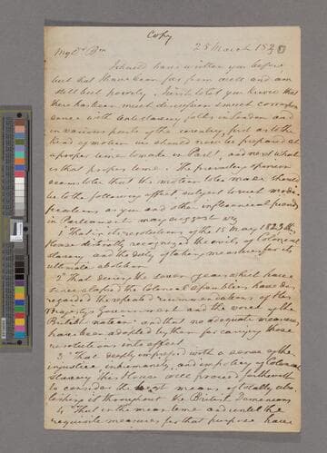Zachary Macaulay. Letter to Henry Peter Brougham, 1st Baron Brougham and Vaux