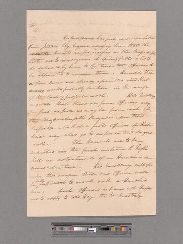 Letter from Robert Hanson Harrison, headquarters New Windsor, to Major General Alexander McDougall