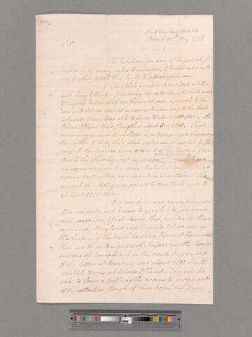 Letter from George Washington, headquarters Middlebrook, to Brigadier General William Smallwood