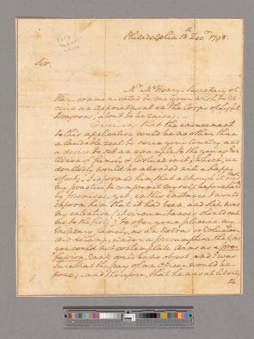 Letter from George Washington, Philadelphia, to Charles Carroll, Jr