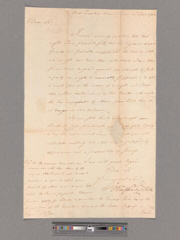 Letter from George Washington, headquarters Morristown, to General Arthur St. Clair