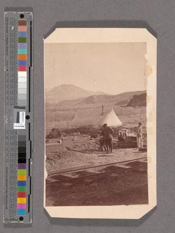 Building a Water Tank, Trout Creek Mountains in distance