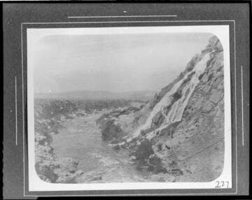At the mouth of Kern River Canyon: the spillway of San Joaquin Light & Power Company's Kern Plant