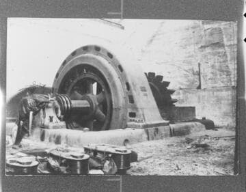 The interior of the power house at Santa Ana River #1 Hydro Plant