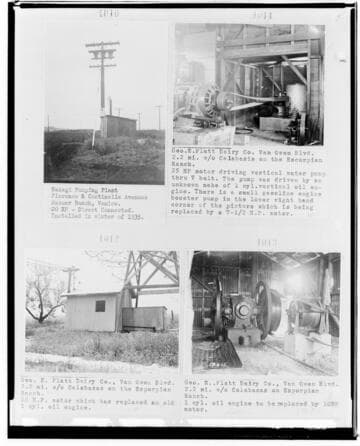 P4 - Pumping Plants - page 33 of Laws Book. four copy prints of Pumping Plant customers