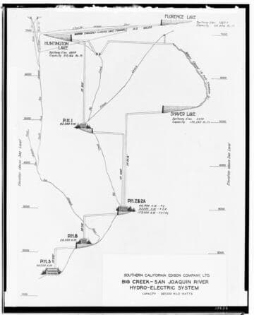 Elevation diagram of the Big Creek Facilities Layout