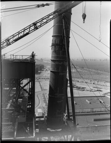 Stack erection at Etiwanda construction site