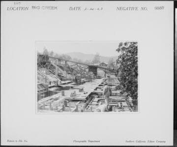 Big Creek Powerhouse #3 - Forms, runways, chutes and incline for concrete work