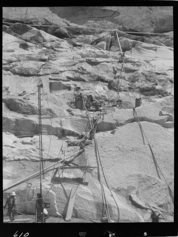 Big Creek - Mammoth Pool - Grouting operation on east abutment of cutoff trench
