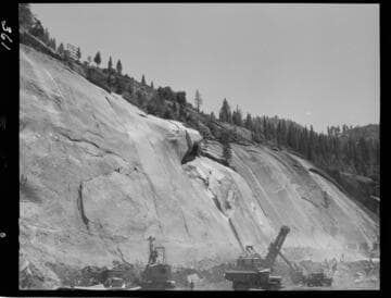 Big Creek - Mammoth Pool - General view of east abutment of dam