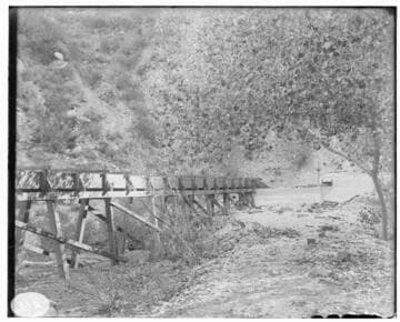 An unknown flume amongst trees