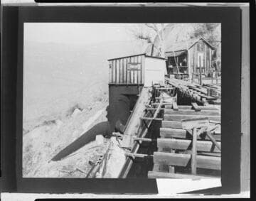 The forebay and part of a flume at Kaweah #1 Hydro Plant