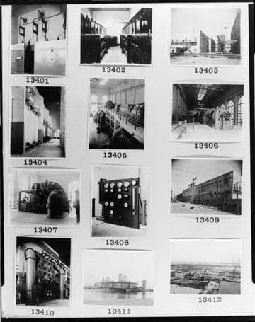 Multiple-image copy film negs - with shots of Long Beach Steam Station