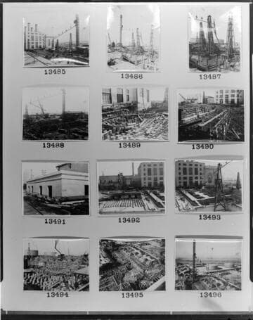 Multiple-image copy film negs - with shots of Long Beach Steam Station