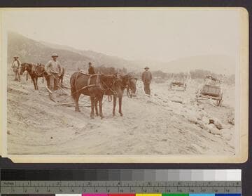 Indians making stone ditches