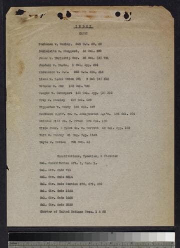 Index of cases and Arguments on A/C Brief by N.L.G. on Restrictive Covenants
