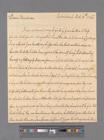 Gregory, John. Letter to Elizabeth (Robinson) Montagu