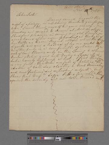 Montagu, Matthew, 4th Baron Rokeby. Three fragments of the manuscript of The Letters of Mrs. Elizabeth Montagu. . . published by Matthew Montagu, 4th Baron Rokeby