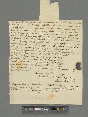 Barnard, Lady Anne (Lindsay). Letter to Matthew Montagu, 4th Baron Rokeby
