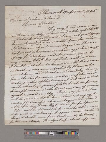 Collier, William. Letter to Thomas Clarkson