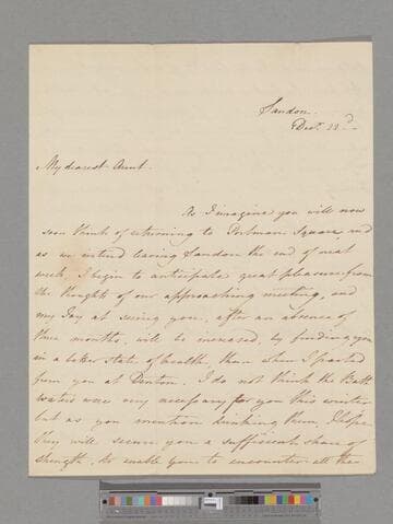 Montagu, Elizabeth (Charlton). Letter to Elizabeth (Robinson) Montagu