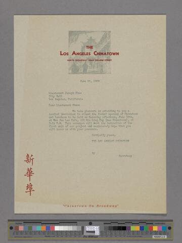 Letter from Peter SooHoo to Lt. Joseph Shaw