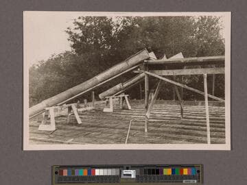 Huntington Library Construction: view showing first floor of the Main Building before casting, looking east