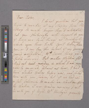 Theophilus Leigh letter, Corpus Christi College, Oxford, to Anne Leigh