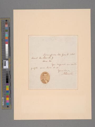 Abraham Lincoln, Springfield, Illinois, letter to Lieutenant H. Buck Jr