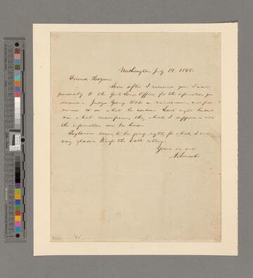 Abraham Lincoln, Washington, D.C., letter to John Hogan