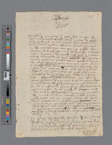 Pedro de la Gasca, Bishop, copy of letter to Gonzalo Pizarro