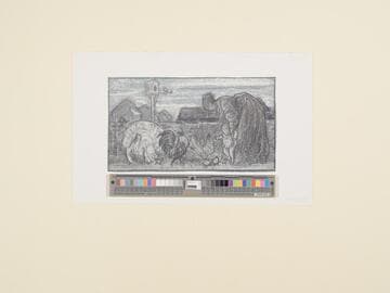 Woman and Child in a Farm Yard