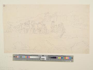 Ferry Boat with Men and Horses