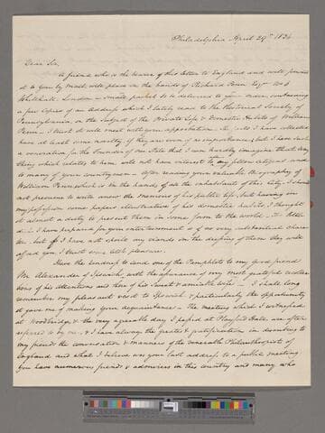 Fisher, Joshua Francis. Letter to Thomas Clarkson