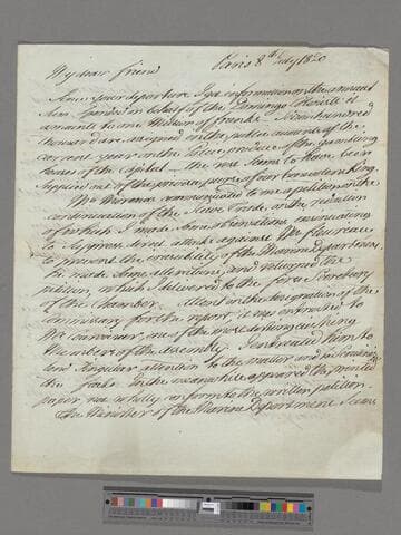 Turckheim, Baron.  Letter to Thomas Clarkson