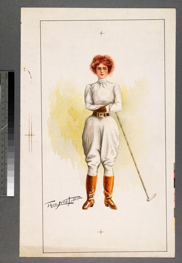 [Proof of woman polo player full-length portrait]