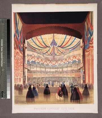 Brooklyn Sanitary Fair, 1864. View of the academy of music, as seen from the stage