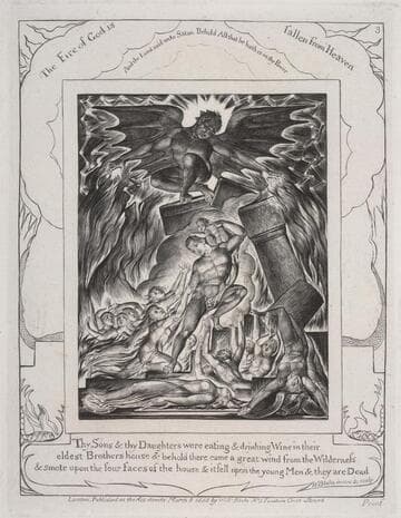 Illustrations of the Book of Job invented & engraved by William Blake  [4 of 22 engravings]