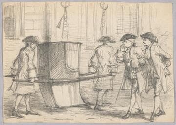 Eighteenth century Street Scene with Sedan Chair
