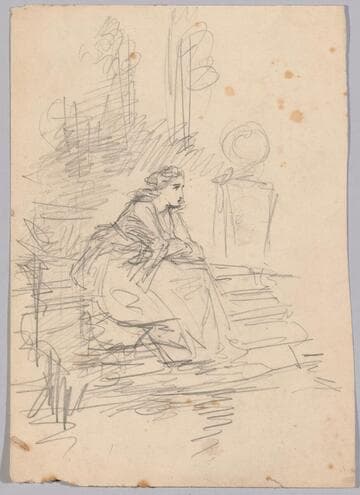 Dejected Woman Seated on Steps