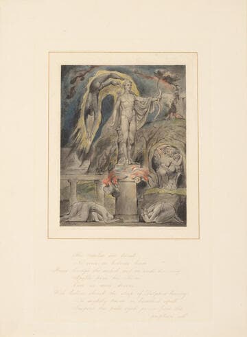 Illustration 4 to Milton's "On the Morning of Christ's Nativity": The Overthrow of Apollo and the Pagan Gods