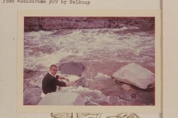 Bill Wynn at 217 Mile Rapid on reconnaissance for Wilding, Inc
