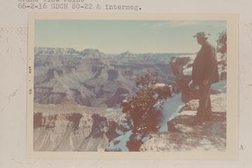 Bill Belknap at the South Rim looking toward Wotan and Visnhu