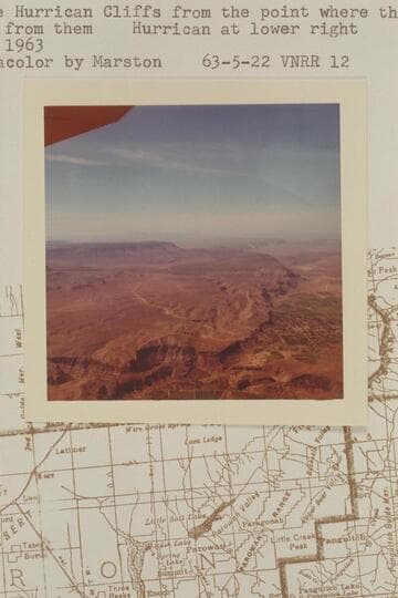 Down the Hurricane Cliffs from the point where the Virgin River emerges from them.  Hurricane at lower right