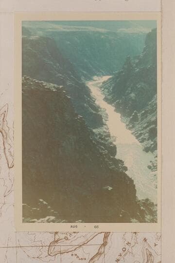 Down to 234 Mile Rapid from near point of Ervin's climb in 1931. The Cornucopia is upper right