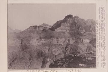 Buttes 3984, 5751, Mencius Temple and Confucius Temple with Point Sublime in the distance from the top of the Tapeats at the upriver side of McDonald or Crystal Creek
