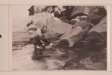 Robert N. Allen washing clothes- Sulphur Springs, mouth of Piute